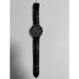 George Men's Watch‎ Black Leather Band Needs New Battery